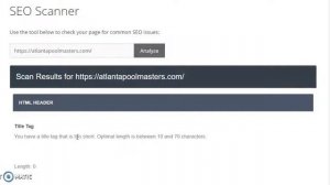 Atlanta Pool Masters SEO Performance Scan ($300 Value)