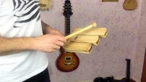 Sound of Agogo musical instrument of three boxes wooden percussion Noisy Wood