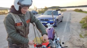 Кузьмич и его чоппер в стиле  Old School на базе Harley-Davidson Softail !