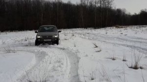 Нива шевроле на 32 колесах по весеннему снегу