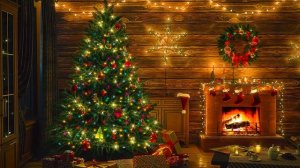 Cozy Christmas Music with Crackling Fireplace 🎄 Relaxing & Smooth Instrumental Christmas Music