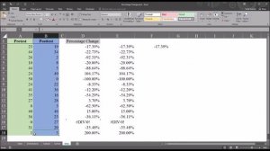 Calculating Percentage Change in Excel