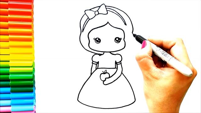 Простые рисунки - Как нарисовать Белоснежку
