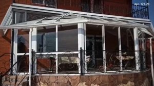 Остекление веранды алюминиевым профилем / остекление террасы / арт.121-20 / Алюстрой