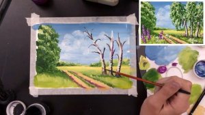 «Пейзаж. Березы» как нарисовать ?ГУАШЬ | Сезон 2-3 |Мастер-класс для начинающих