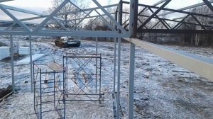 гараж{из сендвич панелей} для танка