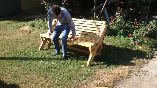 Скамейка стол. Трансформер. 2 в 1. Дерево. смотреть онлайн