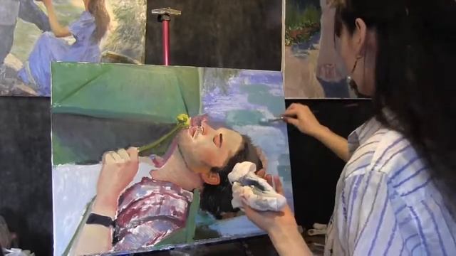 Портрет художника Harry Lis, современный импрессионизм Фании Сахаровой 1