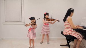 May Song - Folk Song, Suzuki Book 1 Violin Duet + Piano Accompaniment (5 & 8 Years Old)