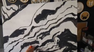 Мрамор своими руками. Имитация мрамора панда вайт акриловыми красками.