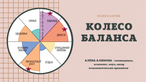 АЛЕНА АЛИМОВА: КОЛЕСО БАЛАНСА