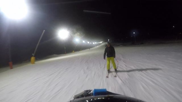 Архыз. Южный склон. Трасс №18 Сириус (зеленая). Вечернее катание. смотреть онлайн