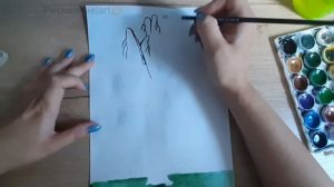 Как нарисовать березу акварелью #какнарисовать #береза #дерево