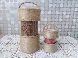 БАНКИ ДЛЯ КРУП И СПЕЦИЙ ? из старых пластиковых бутылок и джута?