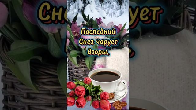 Неделя до Весны🌷#доброеутро #открытка #сдобрымутром