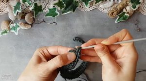 Вязаная крючком сумка-шопер из джута. Узор "шишечки". Первая часть