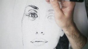 to draw Penelope Cruz dotwork portrait with marker