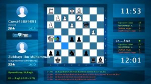 Анализ шахматной партии: Guest43889891 - Zubbayr ibn Muhammad, 0-1 (по ChessFriends.com)