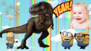 Динозавры Герои в Масках Для Дітей Мультики Про Динозаврів Тиранозавр  Подбери Голову