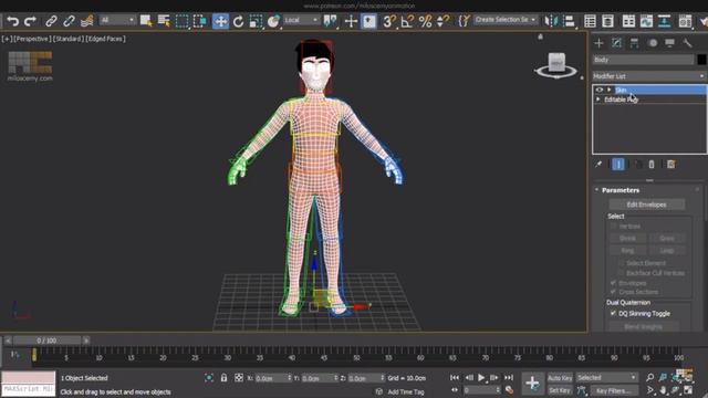 Анимация в 3ds max.CAT. Оснастка головы и рук. часть 2 из 7. смотреть онлайн