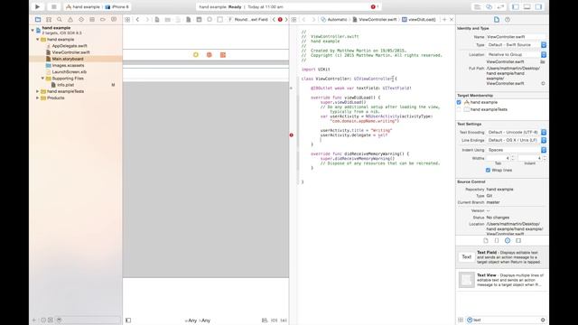 Hand Off Tutorial 1: Sending application state