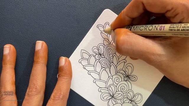 Zentangle® Mini Project with Tangle CHAINLEA, beginners tutorial смотреть онлайн