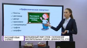 Русский язык. 5 класс. Волшебный мир слов. Склонение числительных сорок, девяносто, сто /08.02.2021