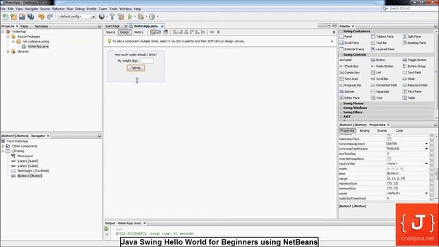 Java Swing Hello World for Beginners using NetBeans смотреть онлайн