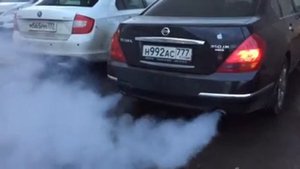 Дым из выхлопа.