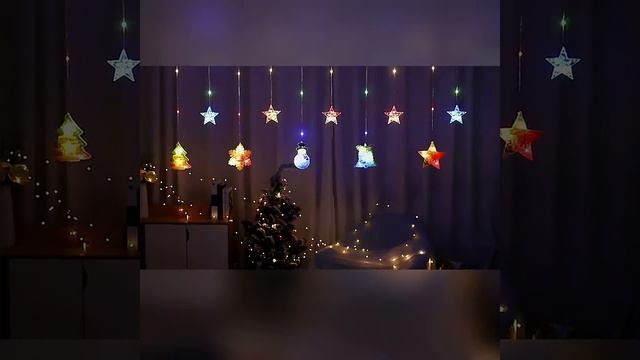 Гирлянда штора занавес светодиодная Новогодняя. смотреть онлайн