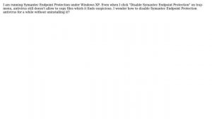How to disable Symantec Endpoint Protection antivirus?