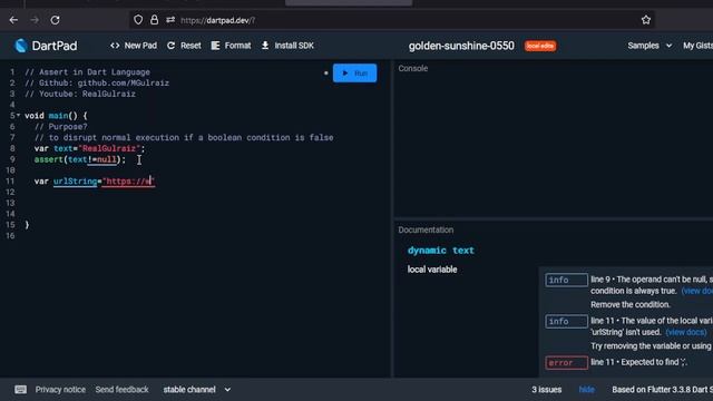 Assert in Dart Flutter: Assert Method Throws Exception | Dart Tutorial #19