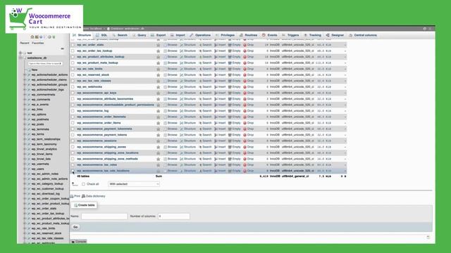 Woocommerce database | Woocommerce backup | Woocommerce