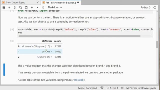 Python - Bowker post-hoc test with McNemar смотреть онлайн
