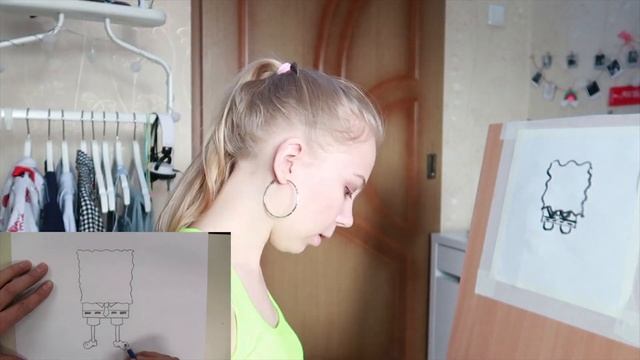 Нарисовала Губку Боба по туториалу_Alaska_ смотреть онлайн