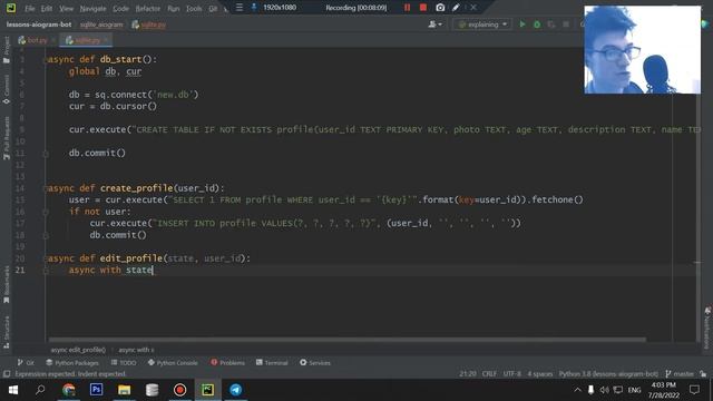 AIOGRAM ► Как подключить базу данных к боту? SQLite3 - Telegram bot ПРОГРАММИРОВАНИЕ ПО ПЛЕЙЛИСТАМ
