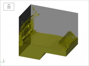 Колебание жидкости в баке при внешнем воздействии. Моделирование во FlowVision.