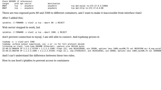 DevOps & SysAdmins: Using host's iptables to prevent access to docker-container's exposed ports смотреть онлайн