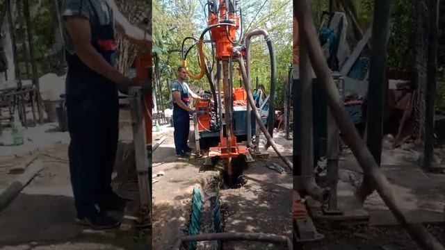 Бурение скважины на известняк. Полное поглощение, проходка в "одну сторону". смотреть онлайн