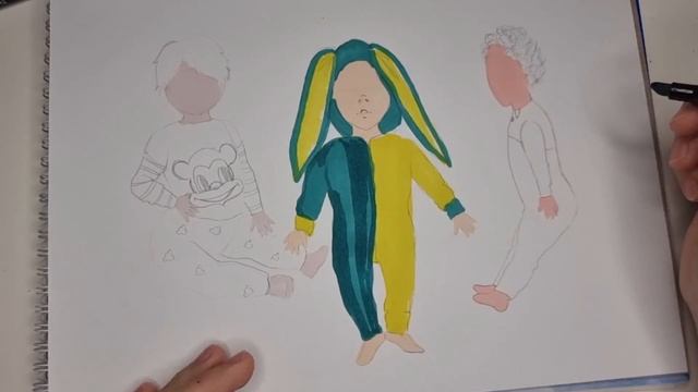 How to draw a sketch of children's clothes | çocuk kıyafetlerinin bir taslağını çizin смотреть онлайн