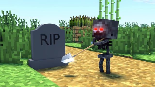 Sad story. Black skeleton lost its parents | minecraft life | Minecraft animation смотреть онлайн