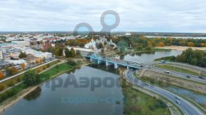 Ярославль. Музей-заповедник и мост через Которосль. Центр. Аэросъемка