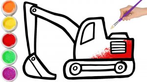 How to draw an excavator, a bicycle, a house, a bear, a car for children