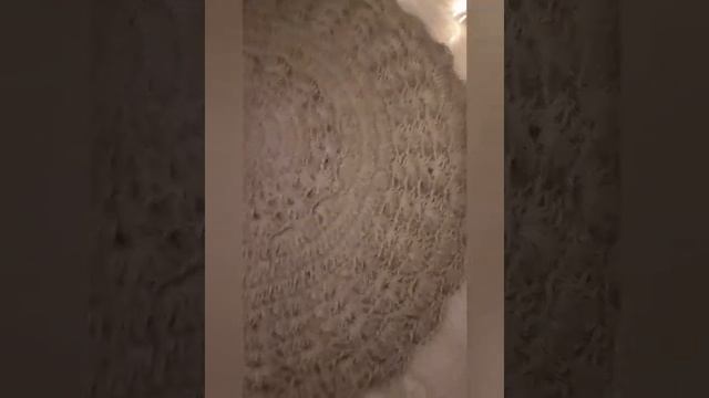 Вязаный ковер из Джута. Вязаный коврик крючком.