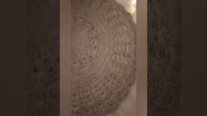 Вязаный ковер из Джута. Вязаный коврик крючком.