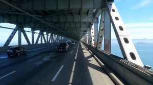 San Francisco and the Oakland Bay Bridge from I-80