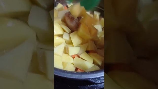 Жаркое с курицей в мультиварке#food #вкусно #еда #картошка #жаркоеподомашнему #курица