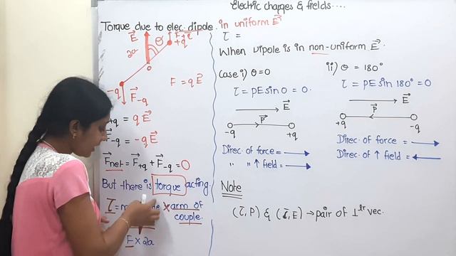 Torque Due To electric Field On Electric Dipole| In Tamil| Class 12| Electrostatics |In 7 Minutes|