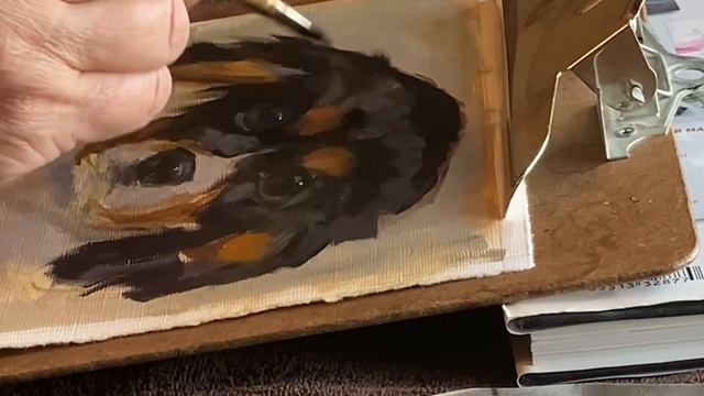 Painting JJ- Oil Sketch Portrait- King Cavalier Puppy- Painterly Technique-Brushwork Techniques смотреть онлайн