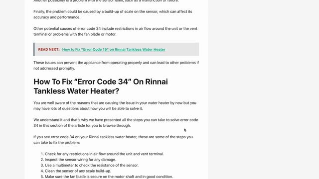 Rinnai Tankless Water Heater Error Code 34 смотреть онлайн